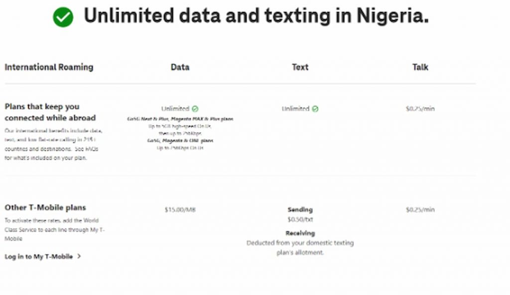 Unlimited data and texting in Nigeria